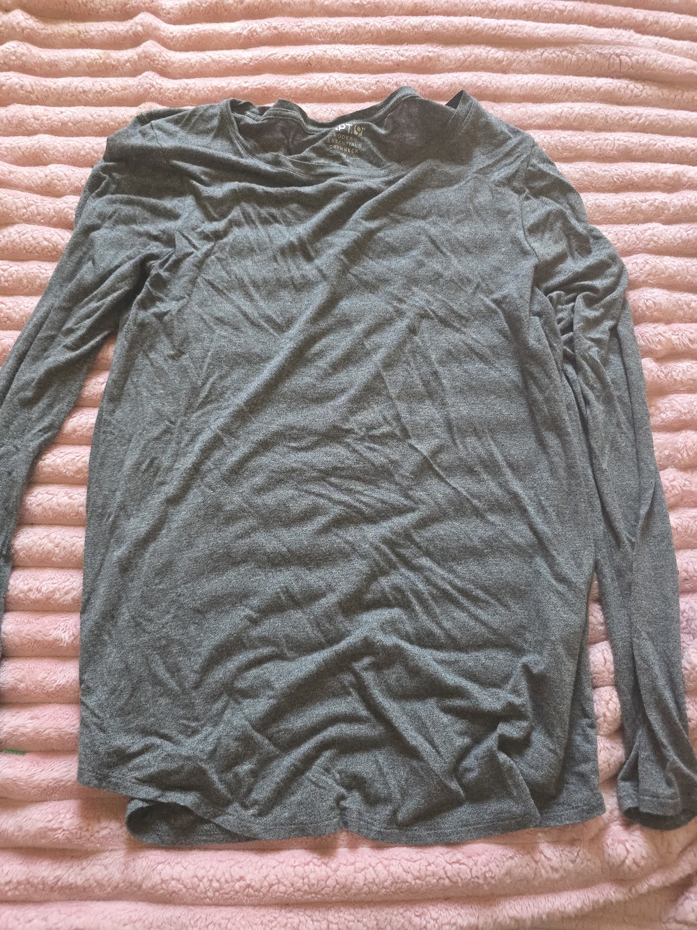 Apt. 9 Long Sleeve Heather Gray Crewneck Top